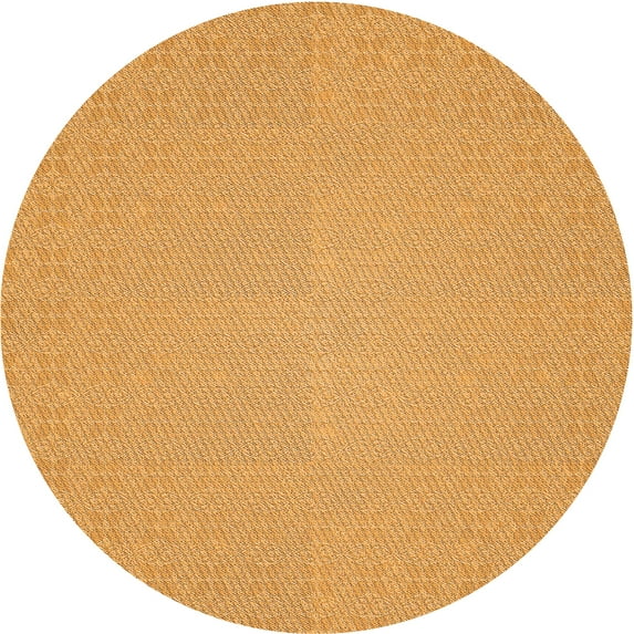 Ahgly Company Indoor Round Patterned Neon Orange Area Rugs, 7' Round