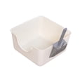 thumbnail image 3 of Inodoro para mascotas con parte abierta, caja de arena para gatos, bandeja de cama para gatos resistente, fácil de limpiar, caja de arena par, 3 of 8