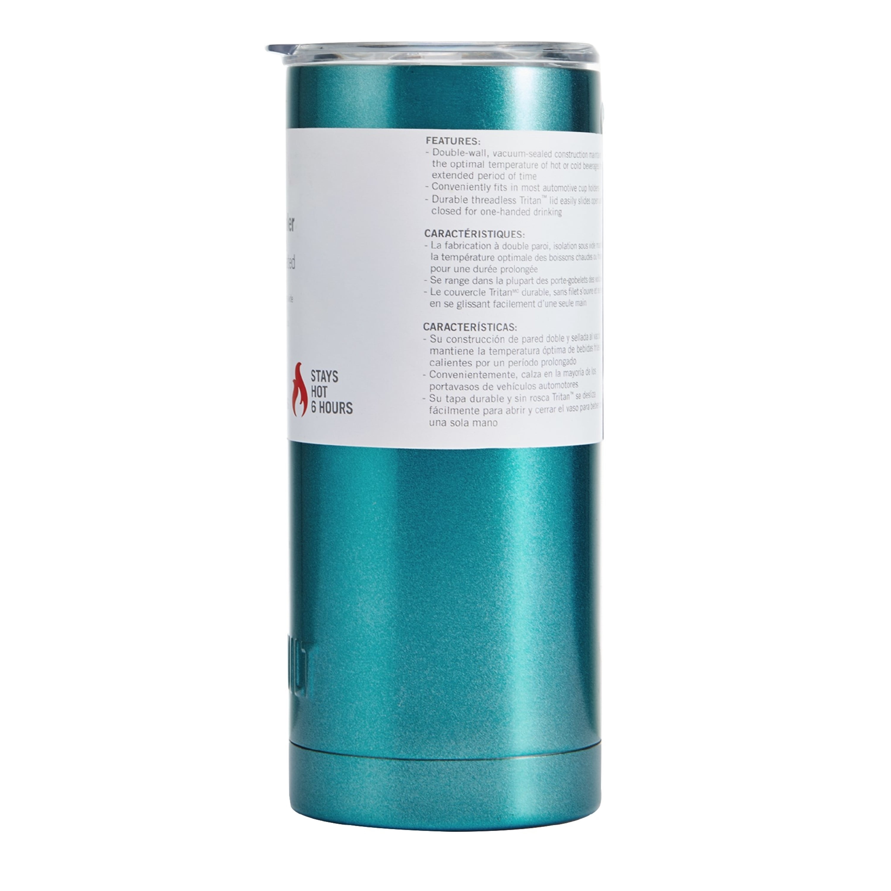 Built 20 Ounce Double Wall Stainless Steel Vacuum Insulated Tumbler, Metallic Teal