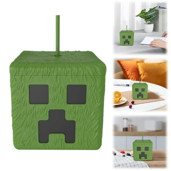 DomFun le Plus Recherché de Minecraft : Tasse Visage de Creeper Explosif / Design Carré au Pixel Près / Étanche pour des Marathons de Jeux / SSSSSSS...boom!