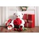 thumbnail image 2 of Teddy Bear Stuffed Animals Plush Bear Holding Rose Soft Plush Toy Valentine's Day, 16 Inch, White, 2 of 5