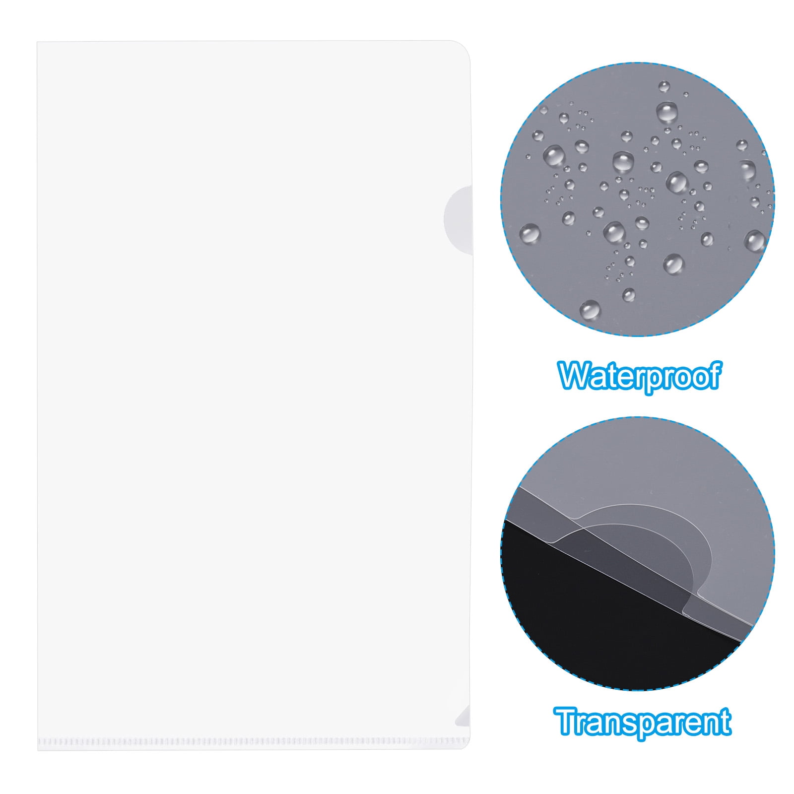 Uxcell L Type Folders 30 Pack A4 Plastic File Project Pockets Clear Paper Document Jacket Sleeves Frosted
