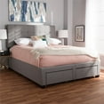 thumbnail image 2 of Baxton Studio Tibault Tufted Queen Storage Panel Bed in Gray, 2 of 12