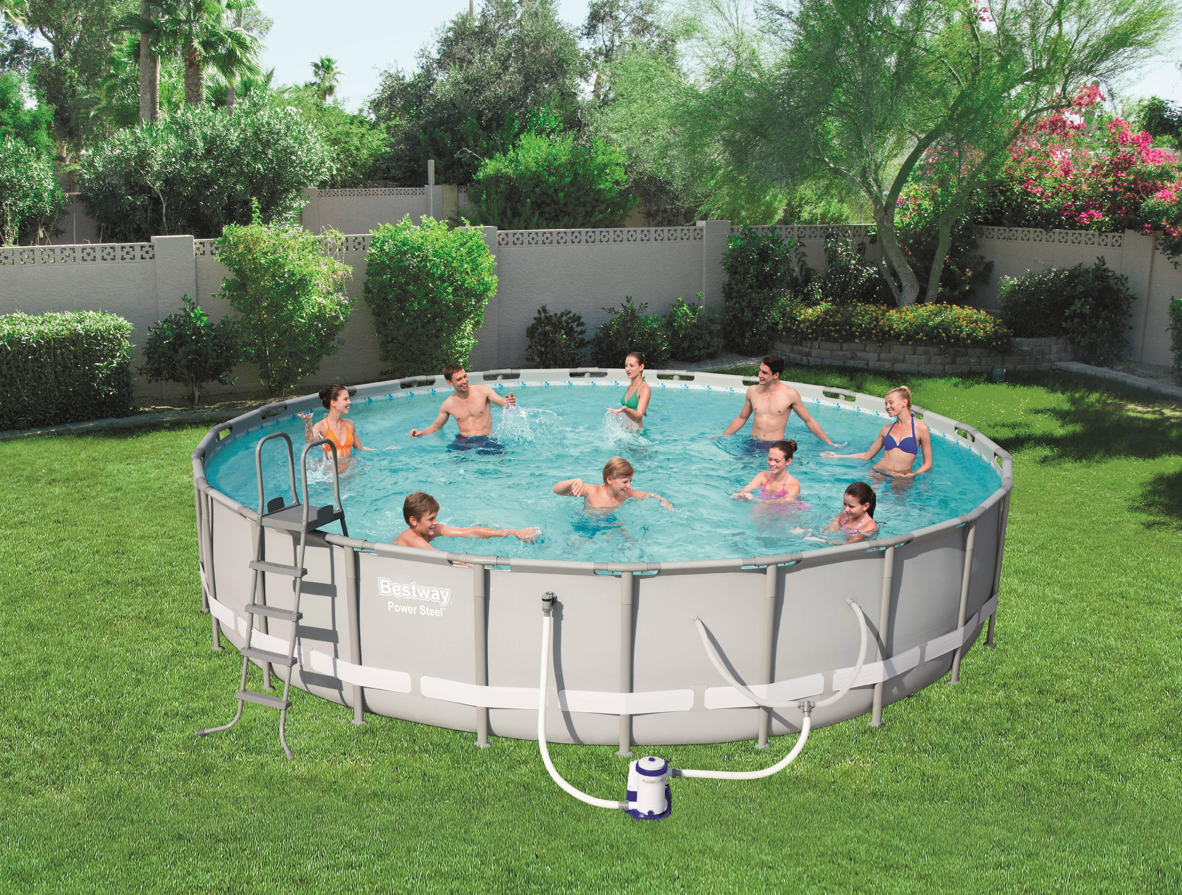 Details about   Frame Pool 488 x 122 cm ELITE White-Complete Set with Sand Filter Ladder Cover show original title 