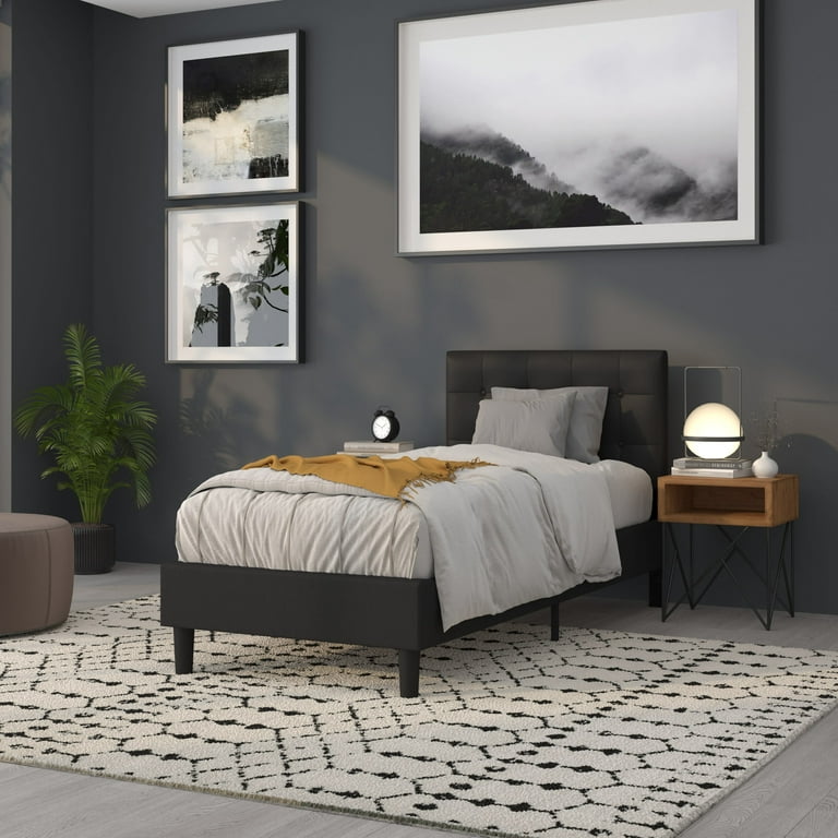 Black vinyl sale headboard