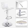 thumbnail image 3 of Bar Stools Set of 2, Adjustable Acrylic Swivel Airlift Barstools, Modern Counter Stools with Back and Footrest for Bar, Kitchen, Dining Room (Clear), 3 of 9