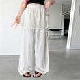 thumbnail image 2 of Xijirk Girls Casual Pants Summer Style Soft Comfortable Lightweight Elastic Waist Solid Color Daily Wear Trousers for Toddler Kids,13-14 Years, 2 of 4