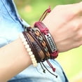 thumbnail image 2 of -Capa de cuero, pulsera tejida para mujer, accesorios vintage, pulseras de cuero, 2 of 5
