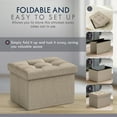 thumbnail image 2 of Ornavo Home 1 Pack Small Storage Ottoman Foldable Collapsible Rectangle Linen Ottoman Foot Rest Stool Seat, for Living Room, Bedroom, Home Office, Dorm - 12 x 16 x 12, Linen Taupe, 2 of 7