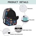 thumbnail image 4 of Dinosaur and Palm Navy Pattern Backpack for School, Cute School Bag with Adjustable Shoulder Straps and Padded Back, 15.3"x11"x7.1", 4 of 5