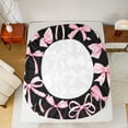 thumbnail image 5 of Feelyou Black Pink Bowknot Twin Sheet Sets, Kawaii Ribbon Cherry Bedding, 3-Piece, 5 of 7