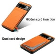 thumbnail image 3 of Case Compatible with Google Pixel 7, Wallet Case with Hidden Card Holder, withKickstand Card Slots Classic PU Cowhide Leather Cover for Men Women Girls for Google Pixel 7, Orange, 3 of 5