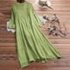 thumbnail image 5 of Vestido bohemio vintage de mujer con cuello redondo, estampado de flores, encaje, dos piezas, manga 3/4, 5 of 7