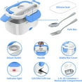 thumbnail image 4 of Electric Lunch Box 60W Food Warmer Heater 12V 24V 110V Faster Heated Lunch Box for Car/Truck/Home Portable Heating Boxes with 1.5L 306 SS Container Fork & Spoon, 4 of 7