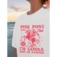 thumbnail image 2 of Girls Retro Party Short-Sleeve Tee Soft Stretch Knit Fabric, Loose Fit Round Neck for Summer Beach Fun, Casual Outings & Dance Parties, Beach Party Apparel, Durable Knit Shirt, Nontransparent Material, 2 of 6
