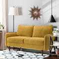 thumbnail image 4 of 56.3'' Velvet Round Arm Loveseat, Couch with Solid Wood Frame, for Guest Room, Teenager's Room, and Small Apartment,33.1'' H x 56.3'' W x 31.1'' D, 4 of 6