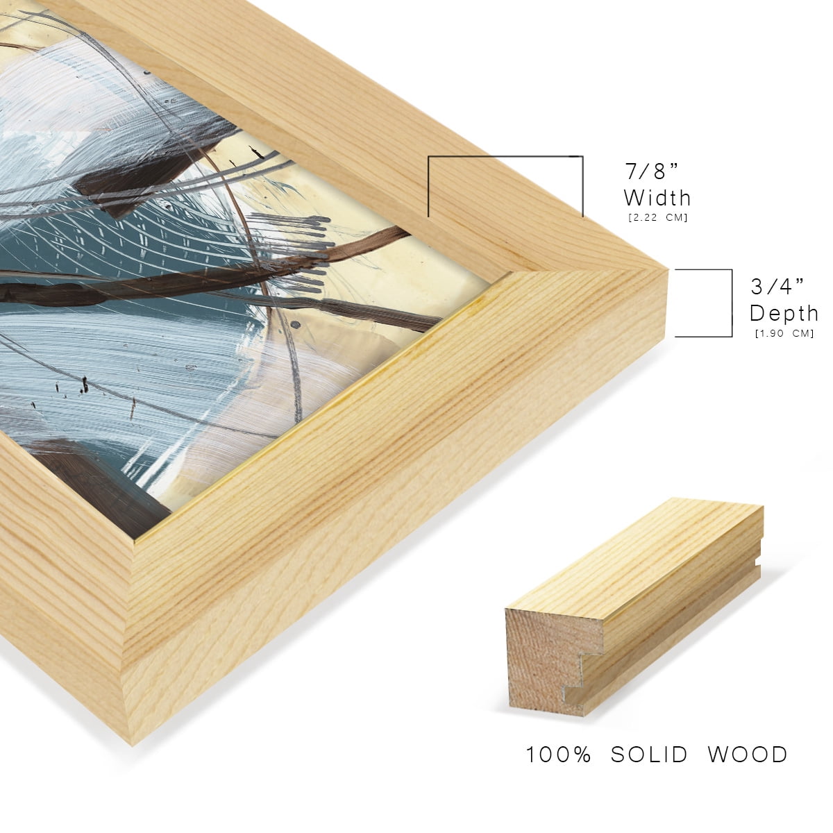 Winding Around II - Framed Print w/glass - Natural Wood