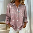 thumbnail image 3 of FNFYFH Sequin Tops for Women Plus Size Sparkly Button Down Shirt Long Sleeve Sequin Top Casual Party Club Clothes, 3 of 6