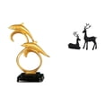 thumbnail image 1 of Figura De Resina Moderna Y Realista De Delfín Y Ciervo Negro, Adorno Coleccionable Para El Hogar, La Oficina, El Escritorio, La Entrada, El Armario, La Chimenea, La Mesa, La Estantería, La, 1 of 8
