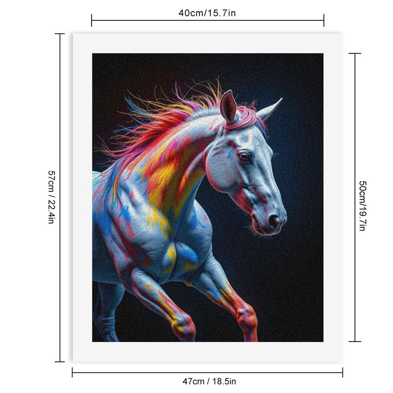 Paint By Numbers Kit for Adults Beginner - DIY Colorful Horse Art Motion Canvas Painting Kits for Adults, Frameless Paint By Number for Adults for Home Wall Decor 16x20 Inch