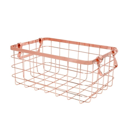 

FRCOLOR Wire Basket Nordic Style Basket with Handle Iron-art Storage Basket for Home Office