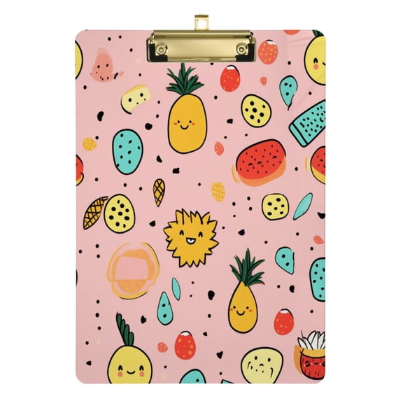 Pineapple Fruits Acrylic Clipboards A4 Standard Letter Size Clipboard 12.5" X 9" Clip Board for Students Teacher Office