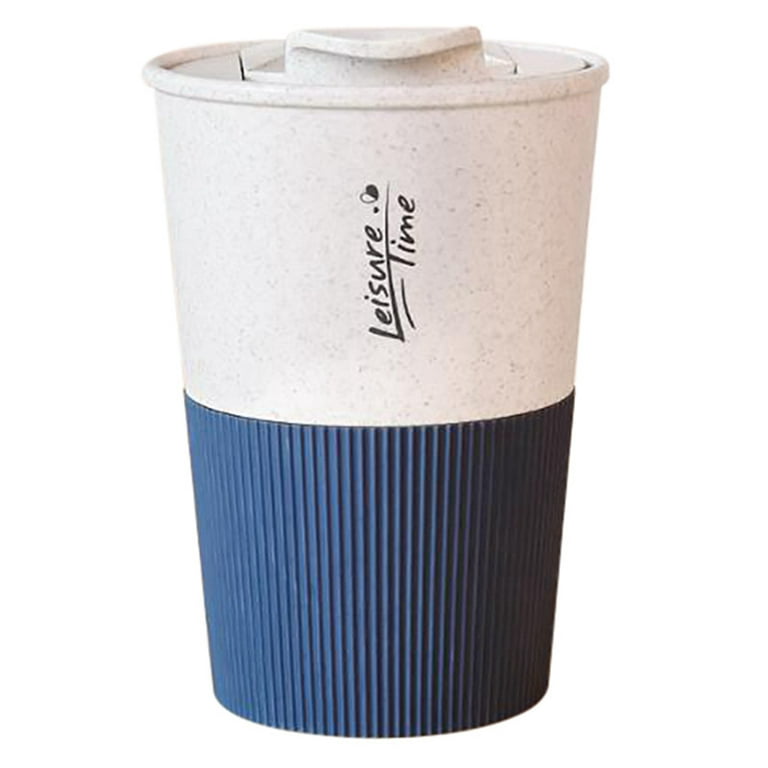 Reusable Coffee Cups with Lids Wheat Straw Portable Coffee Cup