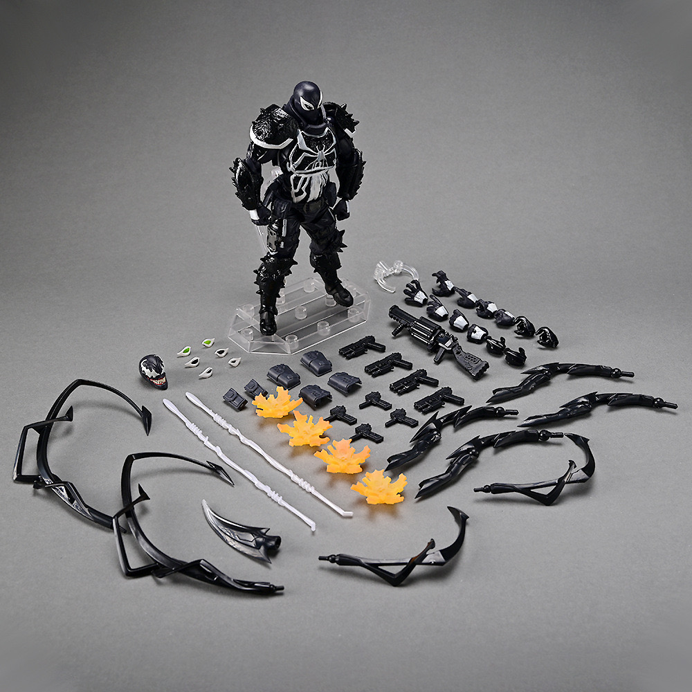 TIM Agent Venom Eugene "Flash" Thompson Full Body Movable Action Figure Model Replaceable Head, Hands Exquisite Gift Box Set