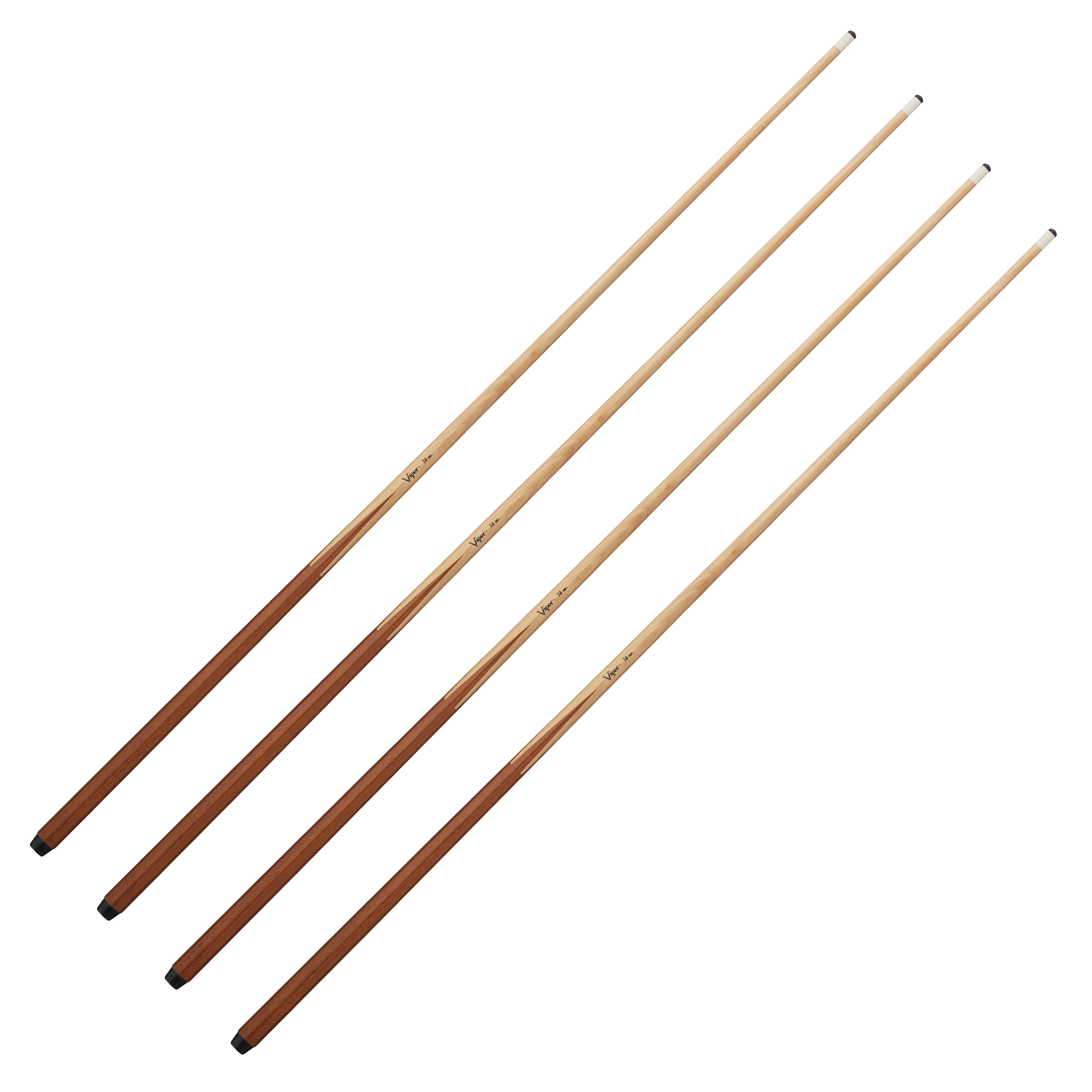 3 Brand New One Piece Pool Cues sticks Bar House Maple 4-Prong inlay 57"inch 