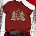 thumbnail image 1 of Hauts de Noël en Solde T-Shirt à Manches Courtes Tendance de Noël pour Femmes Blouse Décontractée Imprimée Rouge TTG, 1 of 1