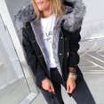 thumbnail image 2 of Xmyrz Fall Jackets For Women 2025 Outgoing Long Sleeve Comfy Fleece-Lined Thickened Baggy Denim Jacket Ripped Top Coat Outerwear Jacket, 2 of 5