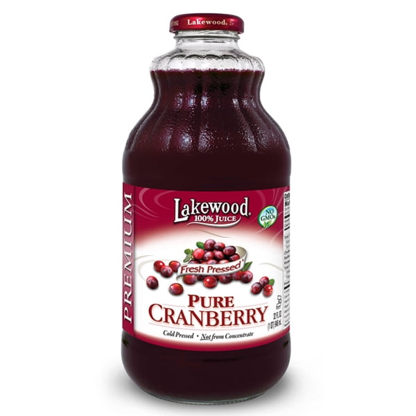 Lakewood 100 Fresh Pressed Pure Cranberry Juice 32 oz Glass Bottles