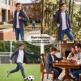thumbnail image 3 of Pogiun Boys Fleece Jacket Sherpa Lined Zip Up Hoodies for Kids Winter Coat Gray 7-8Y, 3 of 6