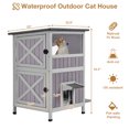 thumbnail image 4 of Outdoor Cat House 2-Story Feral Animals Shelter Cat Enclosure with Window & Waterproof Roof, 4 of 7