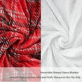 thumbnail image 4 of Red Green Buffalo Decorative Throw TV Sherpa Blanket, Soft, Warm, Comfy, Plush Fleece for Bedding, Couch and Cabin, Red Blue Buffalo Throw Blanket, 50"" x 60""., 4 of 7