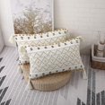 thumbnail image 1 of Fundas De Almohada Lumbares, Fundas De Almohada Tejidas A Mano Con Mechones Y Borlas, Para Sofá Cama, Dormitorio Y Sala De Estar (amarillo, Lumbar 12 X 20 En 2 Piezas), 1 of 5