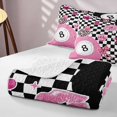 thumbnail image 4 of Erosebridal 8 Ball Quilt King Checkered King Coverlet Set, Pink Checkered 3-Piece 1 Bedspread and 2 Pillowcases, 4 of 7