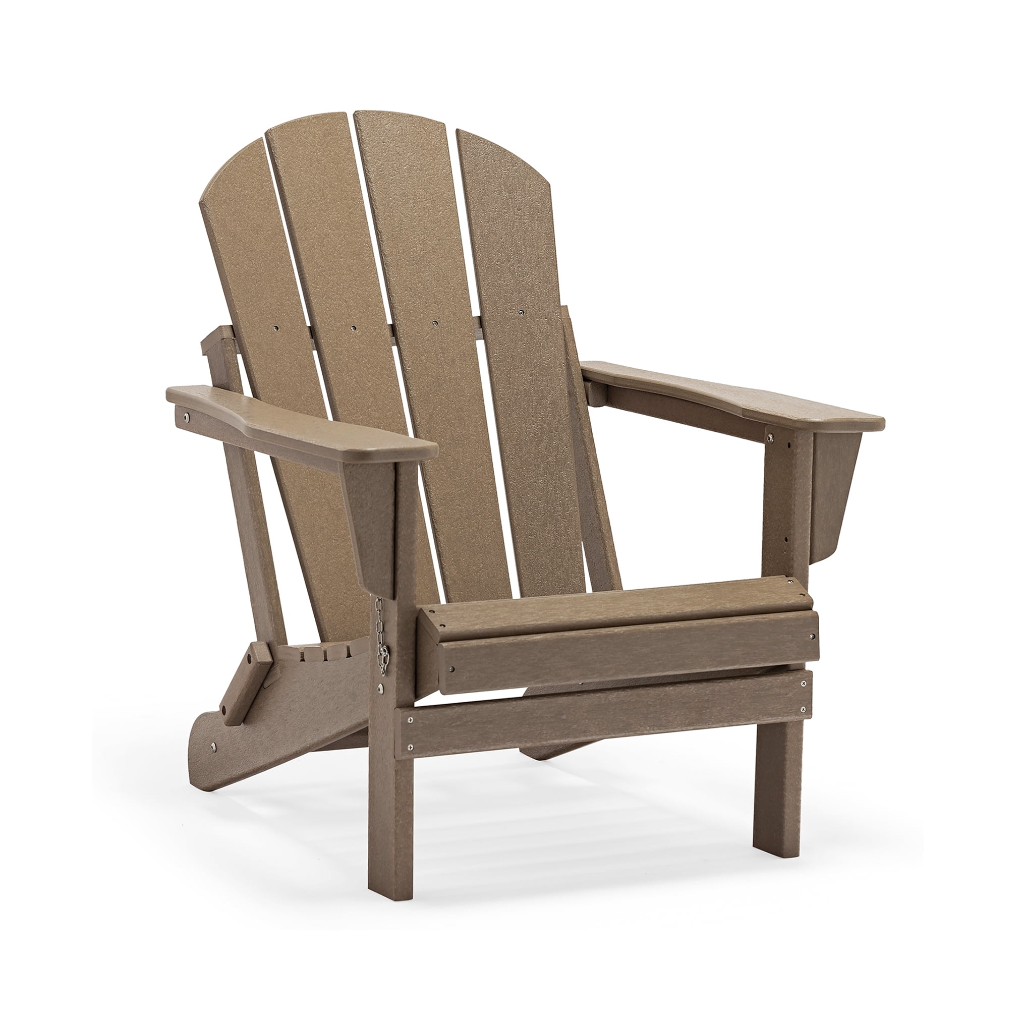 PORCHSIDE Outdoor Folding Adirondack Chair (Set of 2), Weathered Wood