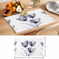 thumbnail image 6 of Light Grey Tulip Placemats Set of 8 Rustic Elegant Floral Botanical Place Mats Indoor Wipeable Table Mats Washable Cloth Dining Table Placemats for Kitchen Holiday Party Home Decor 13x19 Inch, 6 of 9