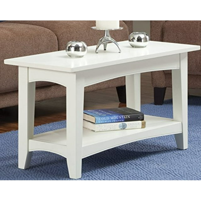 Shaker Cottage Bench with Open Shelf, Ivory