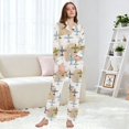 thumbnail image 6 of FORMRS Womens Pajama Set Long Sleeve Top and Pants with Pockets Soft Comfy Lounge Sleepwear, Sizes S-2XL, Colorful Airplanes Pattern, 6 of 7