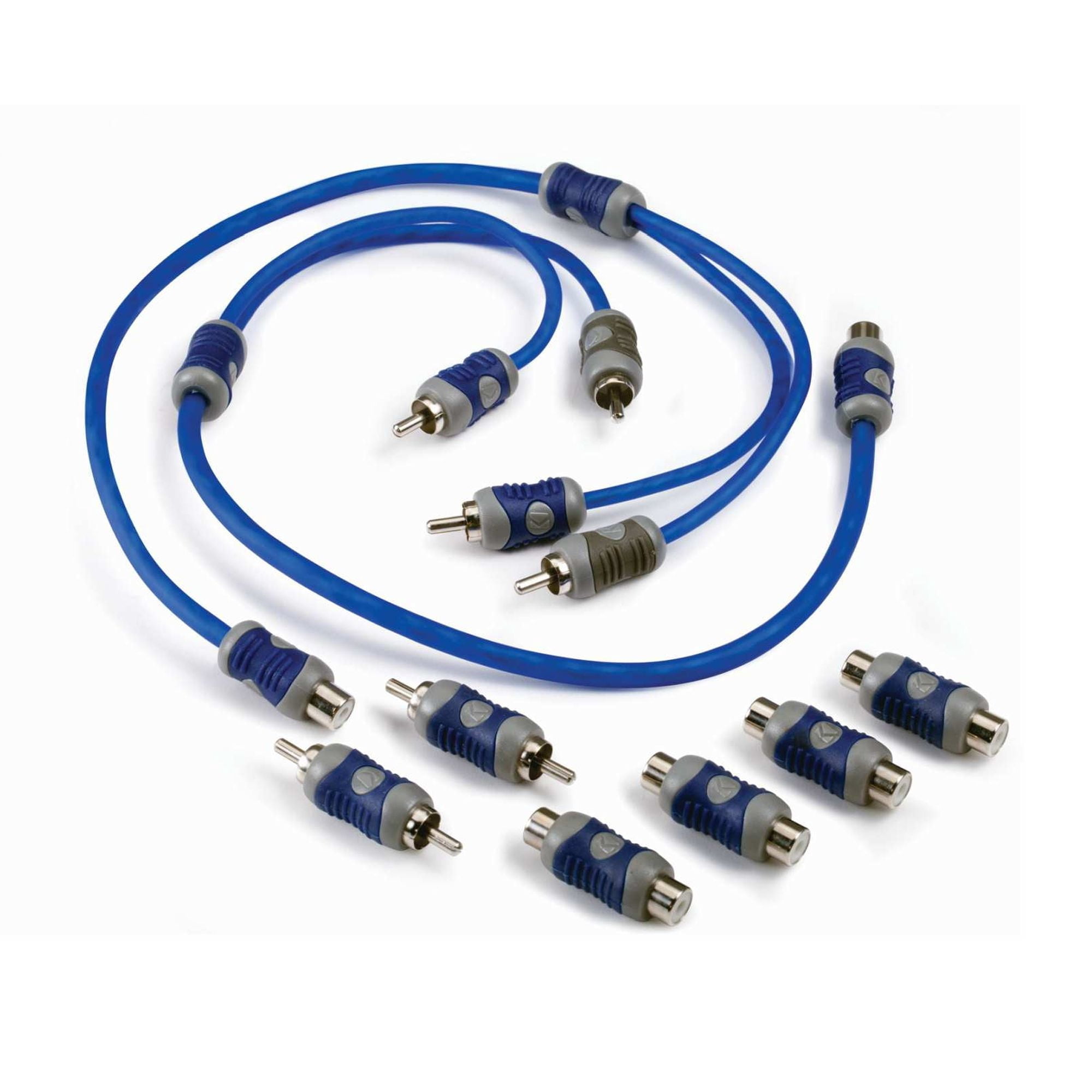 Kicker 46KISL K-Series Interconnect, Speaker Wire To RCA Adapter w/ 46KIYFM Y-Adapter M/F Signal Cable