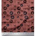 thumbnail image 1 of Soimoi Poly Georgette Fabric Reindeer,Bow & Bird Decor Fabric Printed Yard 52 Inch Wide, 1 of 3