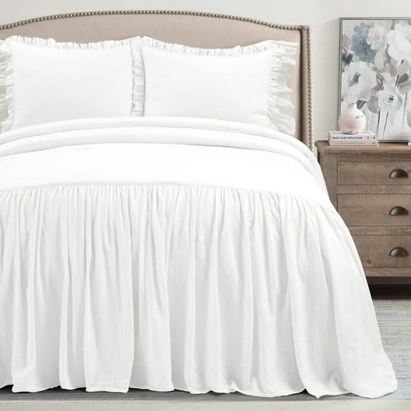 Lush Decor Belgian Flax Bedspread - Gray - Full/Queen
