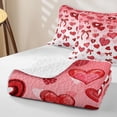 thumbnail image 4 of Homewish Cartoon Heart Bowknot Twin Quilt Set,Red White Pink Twin Coverlet Set,2 Pieces, 4 of 7