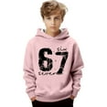 thumbnail image 2 of 67 Six Seven Letter Hoodies Sweatshirts For Kids Hoodies Sweatshirts Casual Boys Graphic Hooded Sweatshirt Long Sleeve Pullover With Print Athletic Top For Kids Youth Light Pink 130(7-8 Years), 2 of 8