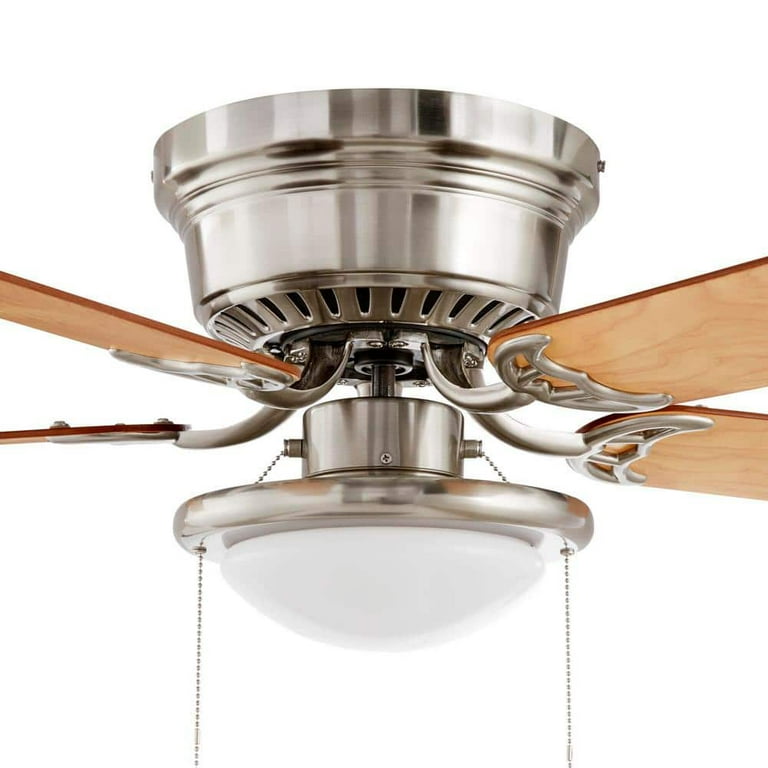 Hugger 44 LED Indoor Brushed Nickel Ceiling Fan with Light Kit