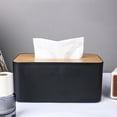 thumbnail image 7 of MOPOOR Acacia Wood Tissue Box Holder with Slide-Out Bottom, Wooden Tissue Box Cover Cube for Bathroom, Bedroom, Dinner Table, Office,Kitchen, 7 of 7