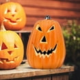 thumbnail image 5 of Pumpkin Lamp Post Light Cover Lantern Halloween Decoration, Pumpkin Statue Table Decor, Decorative Bucket Party Arrangement for Home Office, Haunt House Indoor Outdoor Festive Display, 5 of 5