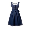 thumbnail image 4 of Tisuna Girl'S Dresses Short Sleeve Square Neck Striped Dress Teen Kids Festival Party Comfort Fit Dresses Size 11-12 Years, 4 of 5